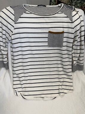 Striped Pocket Tee with Contrast Trim